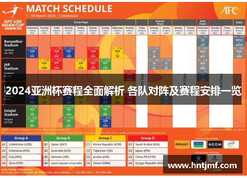 2024亚洲杯赛程全面解析 各队对阵及赛程安排一览